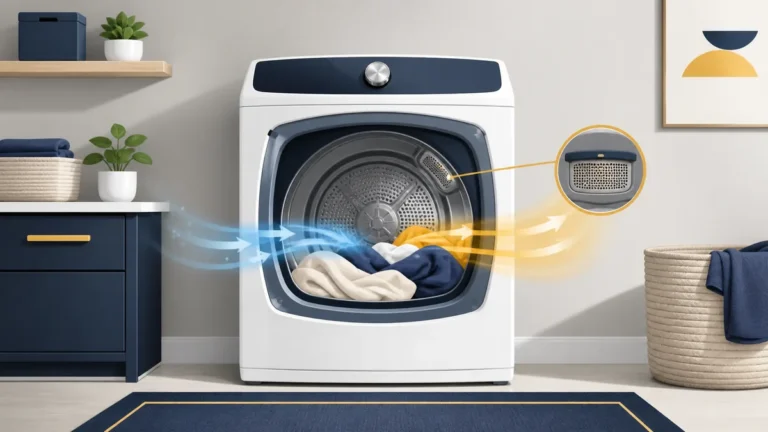 Illustration of an electric dryer with airflow for an electric dryer not heating guide