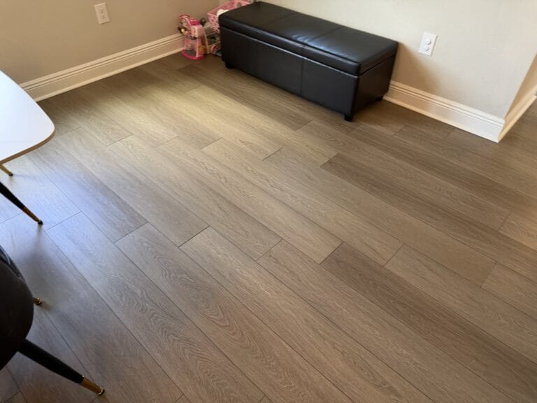 Completed localized LVP flooring repair in a Parrish home