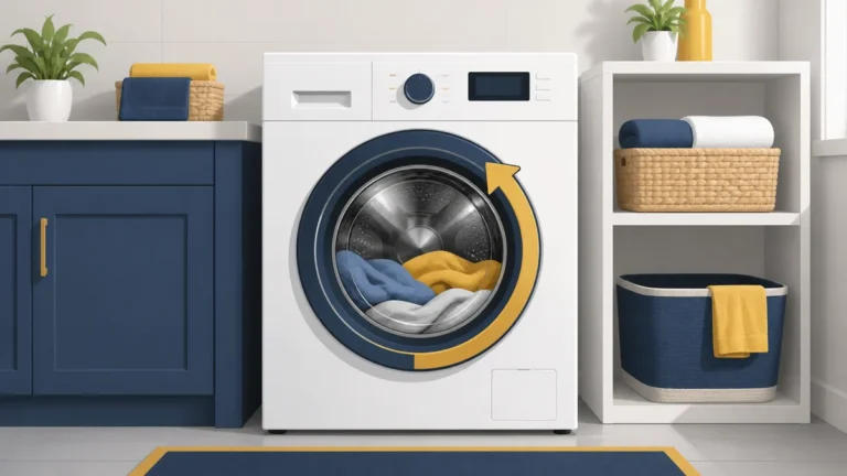 Illustration of a front-load washer for a washer not draining or spinning guide